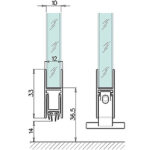 PERFIL CIERRE INFERIOR CORREDERA - VIDRIO 10MM - L:1030MM