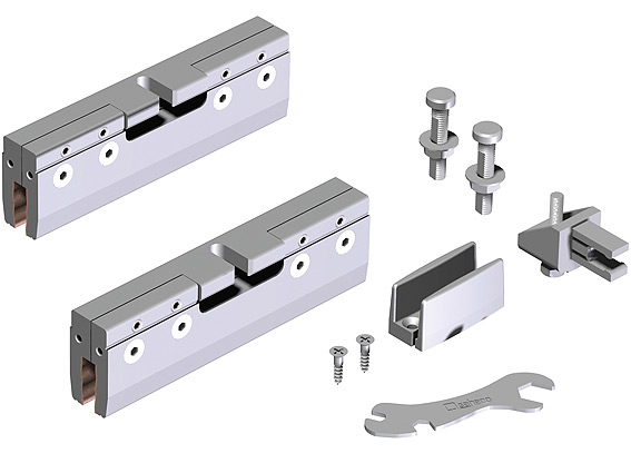 KIT VIDRIO CON PINZAS DE ENTRADA LATERAL PARA SISTEMAS COMPACTOS – VIDRIO 8/10MM