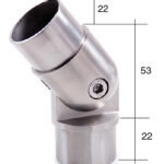 ARTICULACI N REGULABLE INOX AISI-316 PARA TUBO DE  42,4X2MM